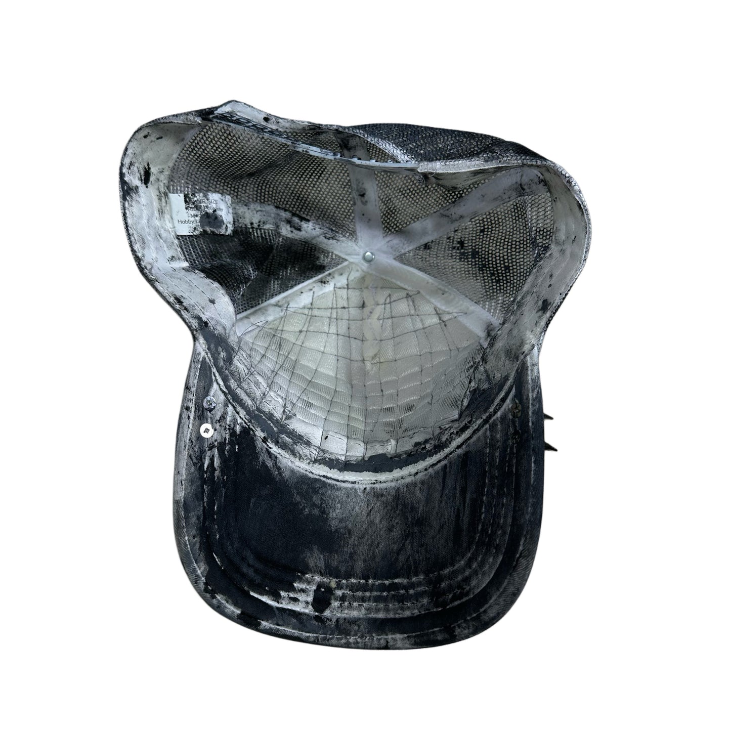 GREY BANDANNA PAINTED SPIKE TRUCKER HAT