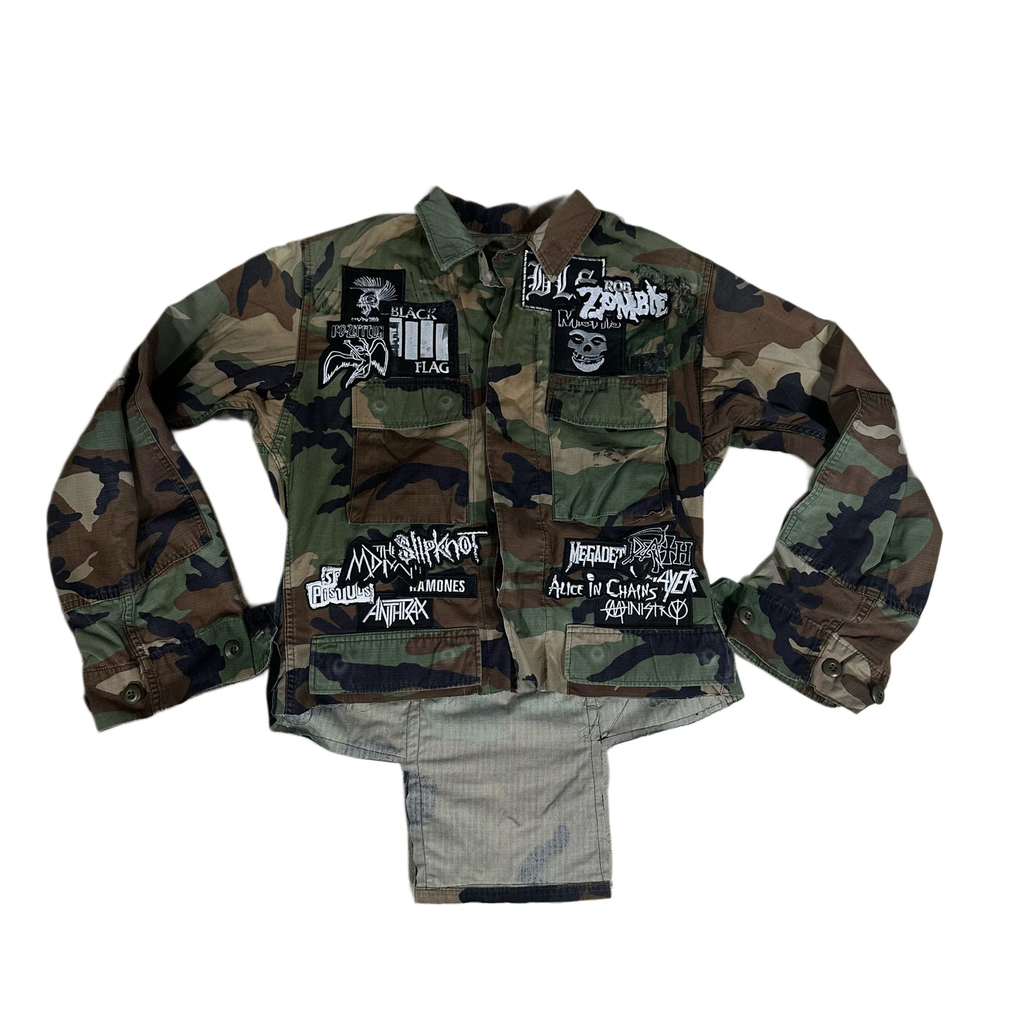 UPSIDE DOWN CROSS PATCH CAMO JACKET