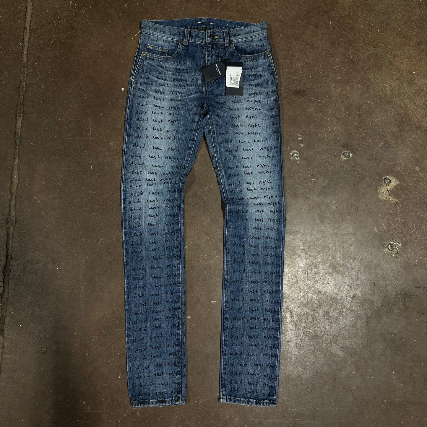 YSL IDIEDLASTNIGHT SCRIPT DENIM