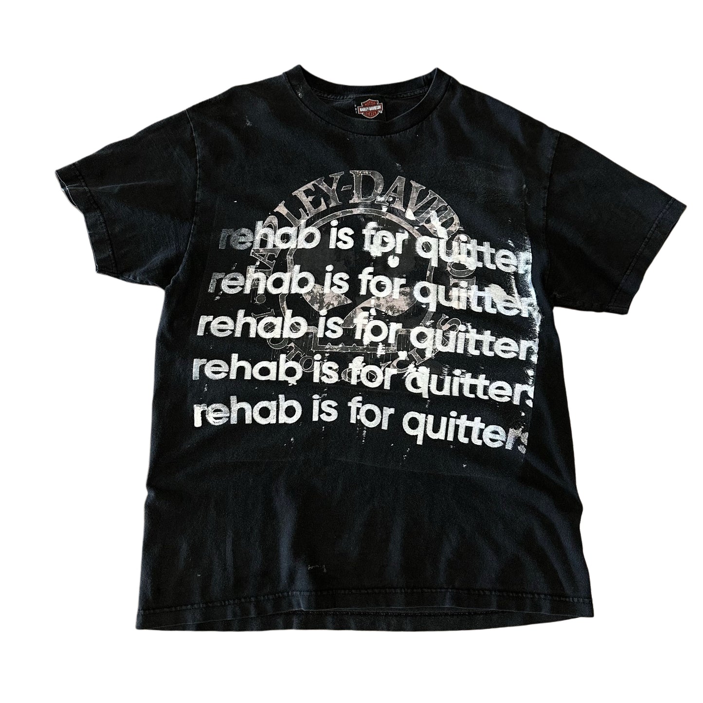 HARLEY SKULL REHAB IS FOR QUITTERS TEE