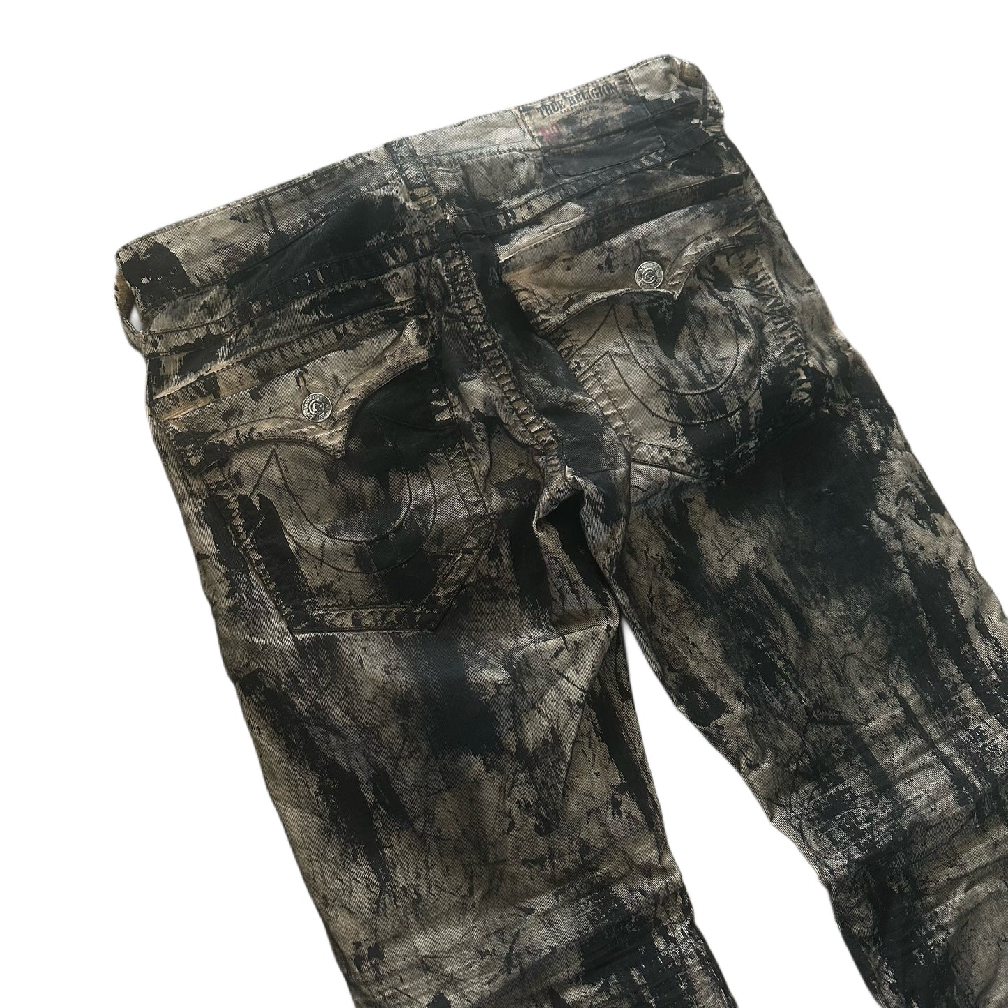 PAINTED TRUE RELIGION SLIM KAHKI PANTS