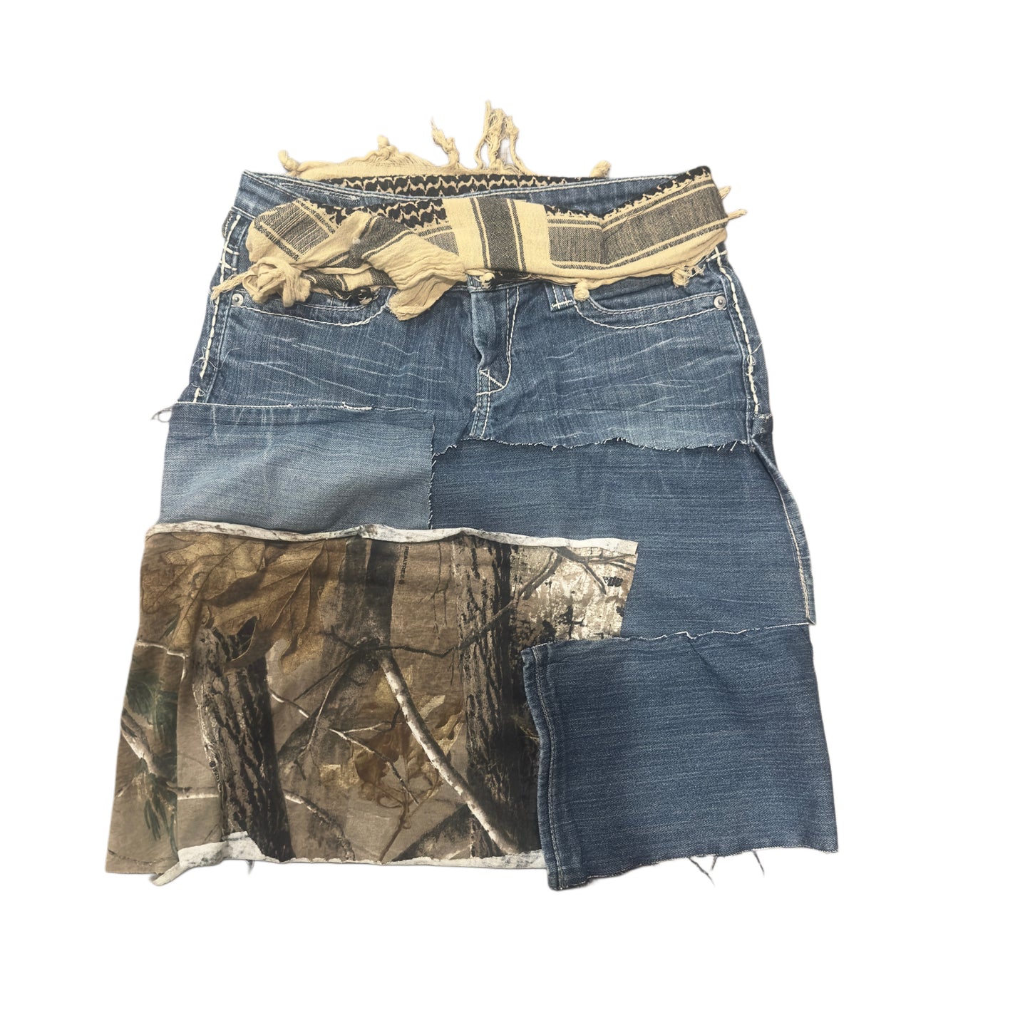 CAMO REAL TREE DENIM SKIRT