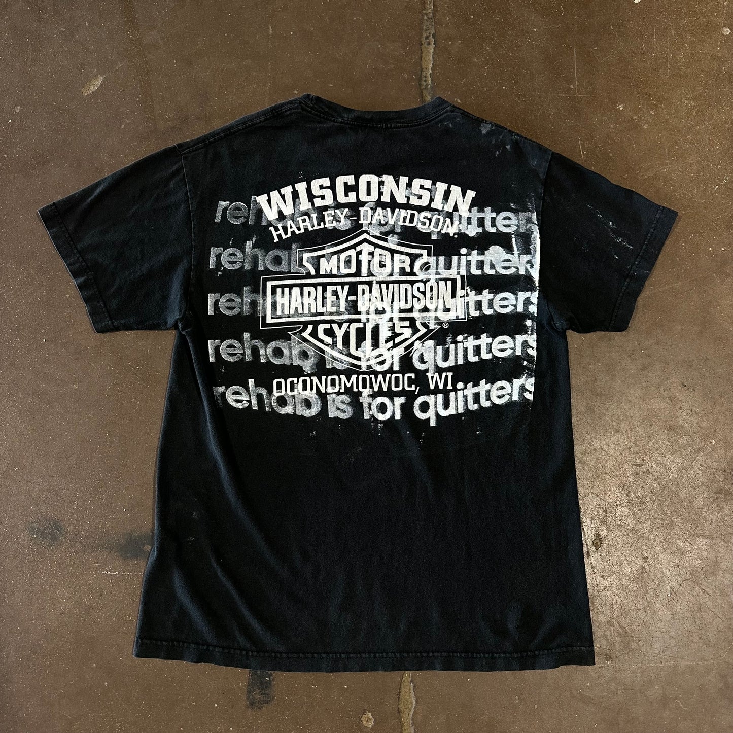 HARLEY SKULL REHAB IS FOR QUITTERS TEE