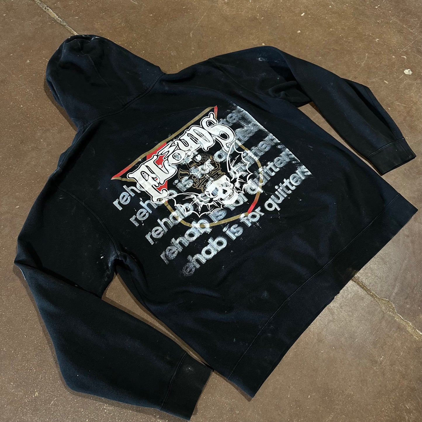 SKULL REHAB IS FOR QUITTERS ZIP UP
