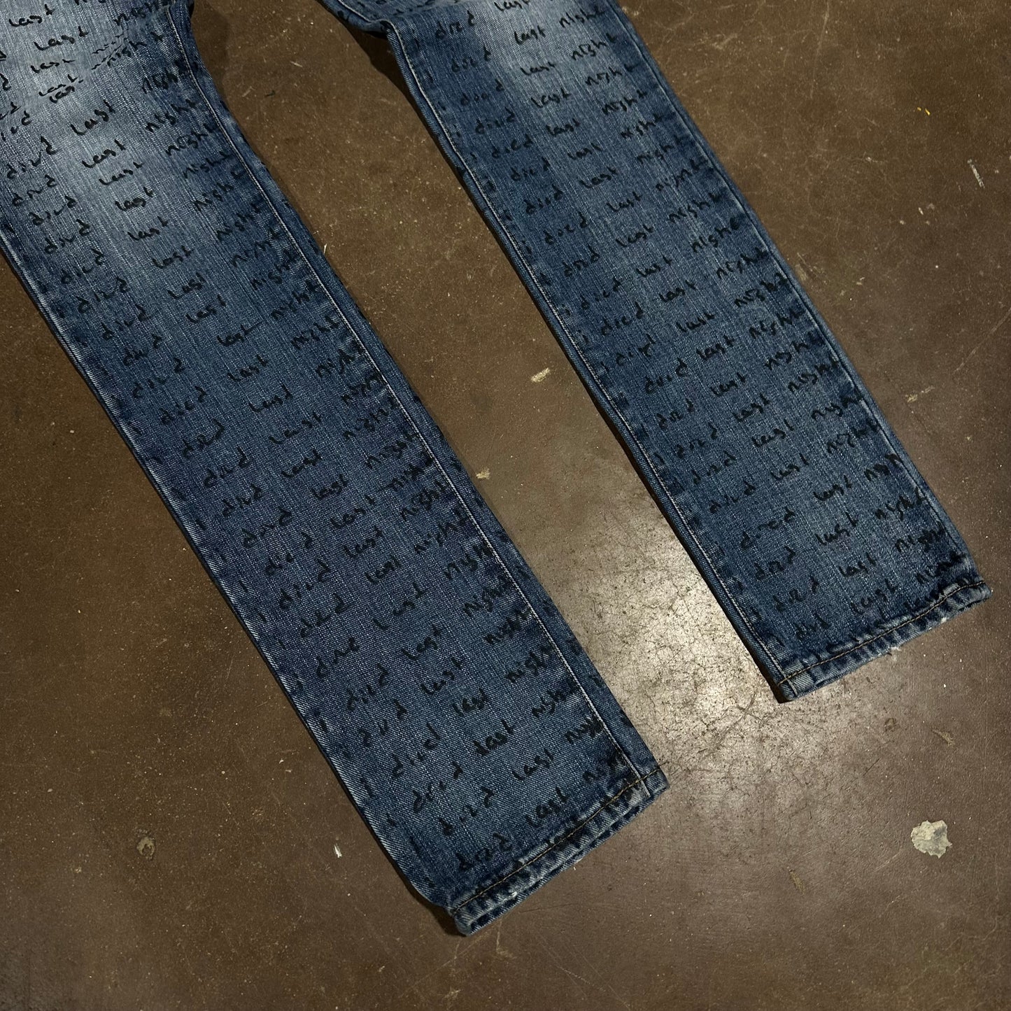 YSL IDIEDLASTNIGHT SCRIPT DENIM