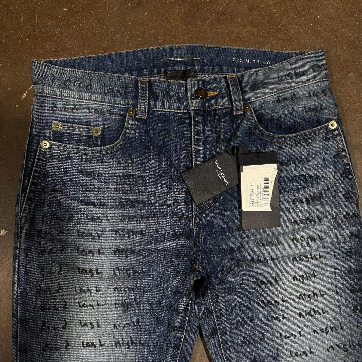 YSL IDIEDLASTNIGHT SCRIPT DENIM