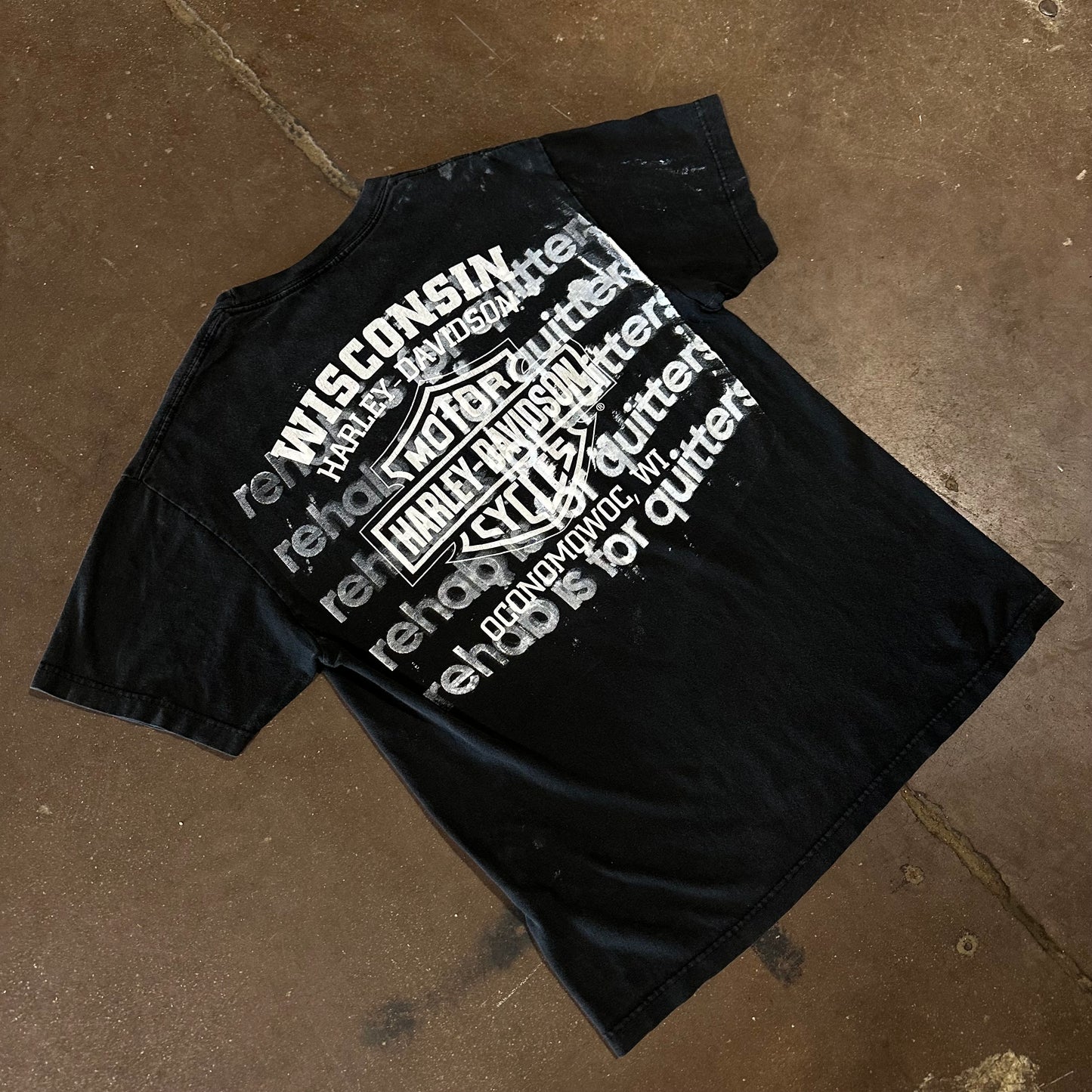 HARLEY SKULL REHAB IS FOR QUITTERS TEE