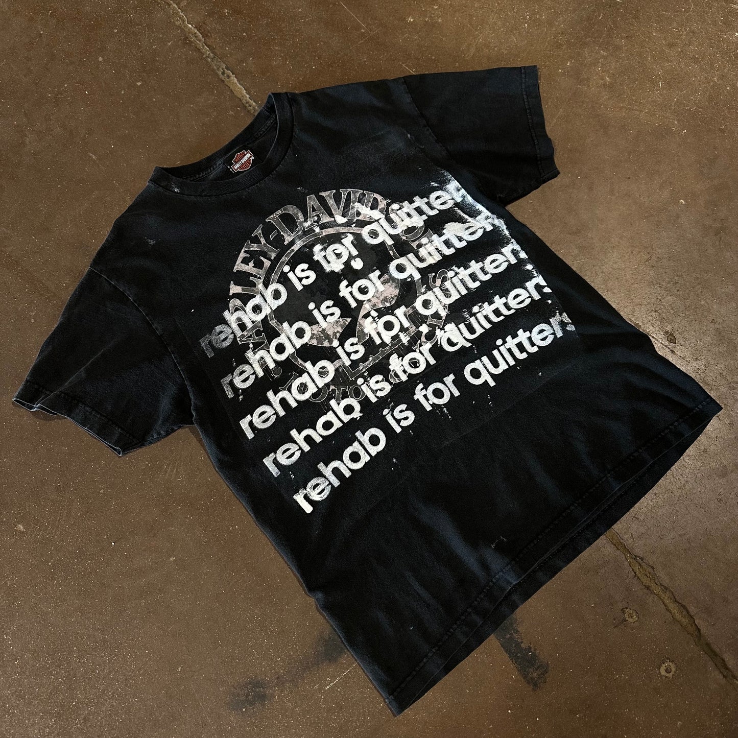 HARLEY SKULL REHAB IS FOR QUITTERS TEE