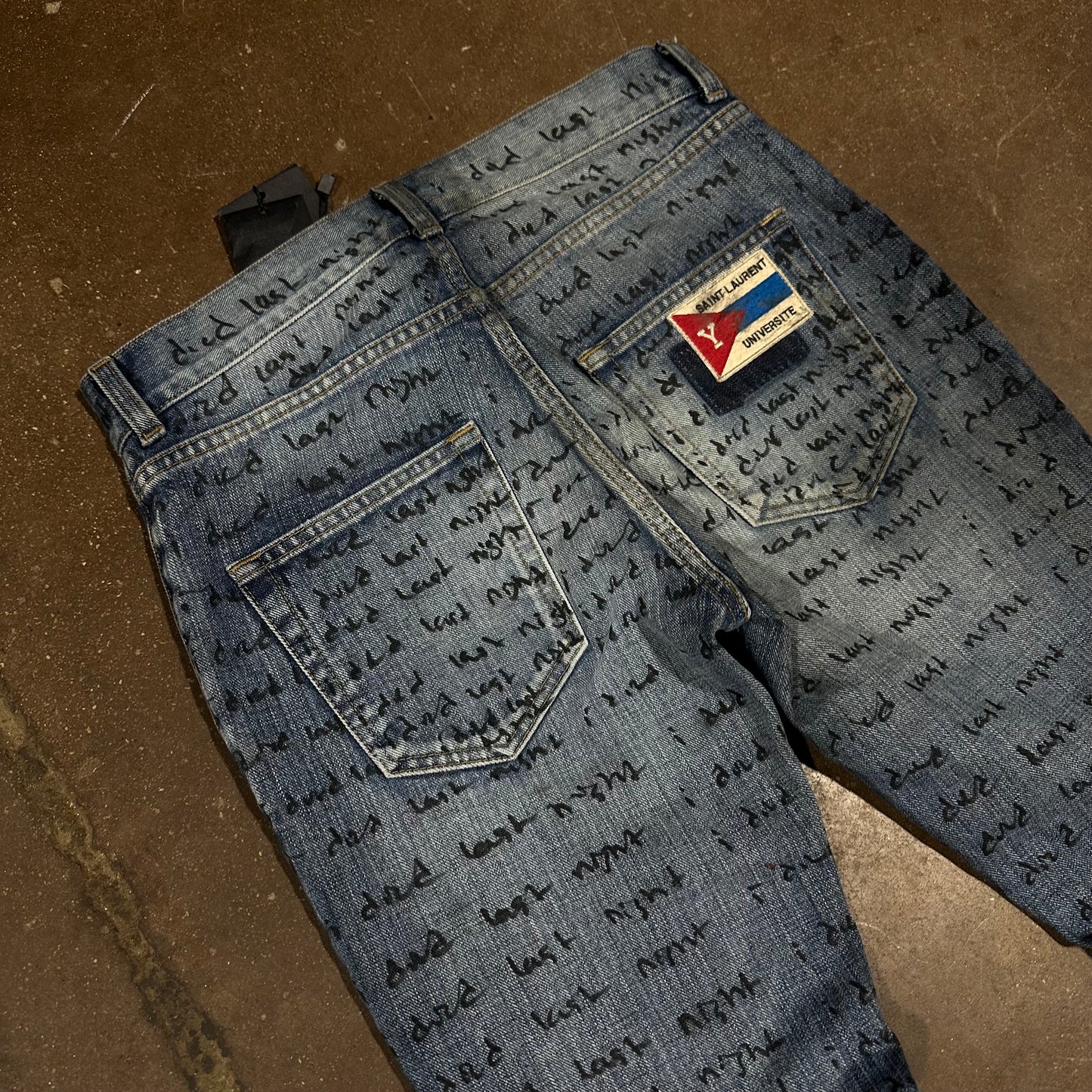 YSL IDIEDLASTNIGHT SCRIPT DENIM