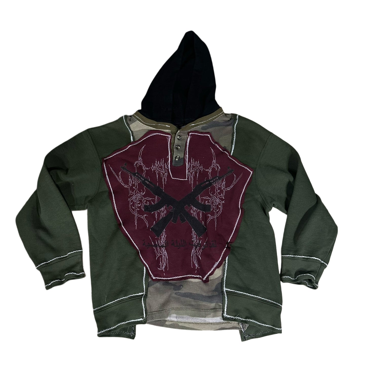 AK WHITE STITCH CAMO HOODIE