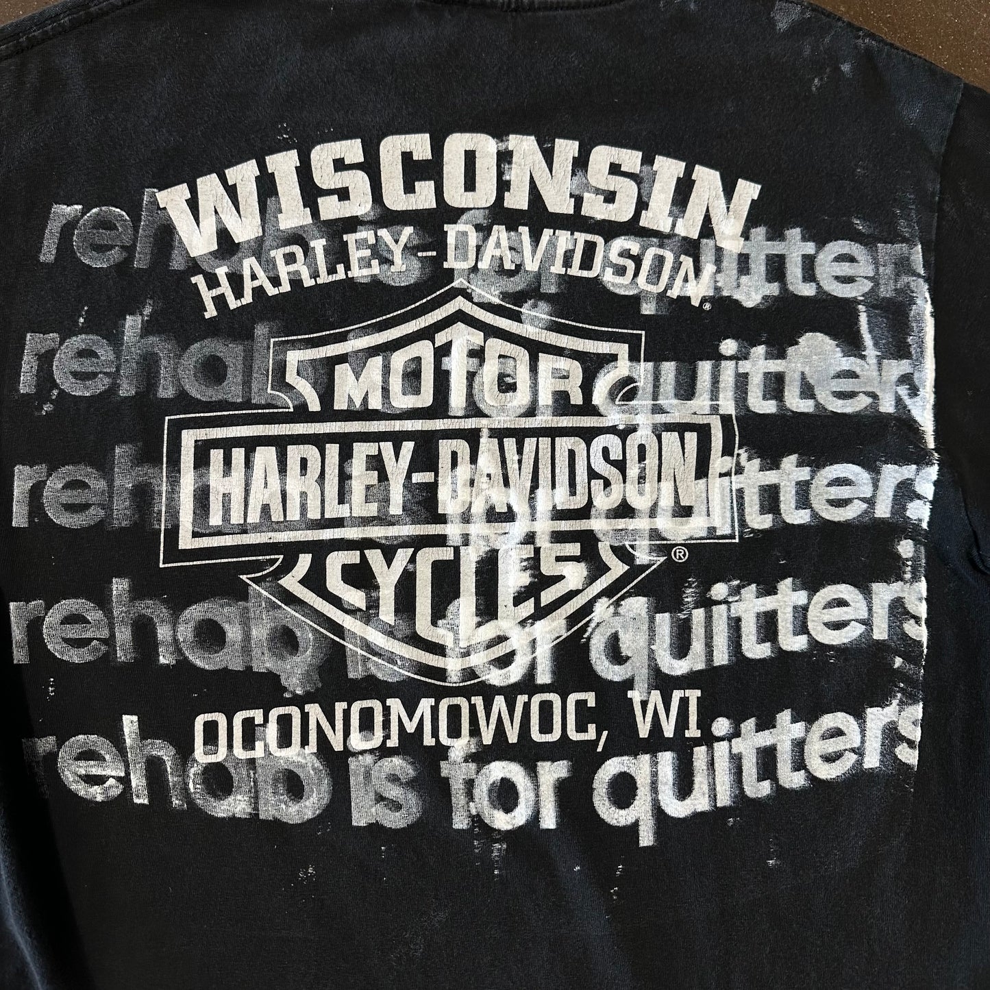 HARLEY SKULL REHAB IS FOR QUITTERS TEE