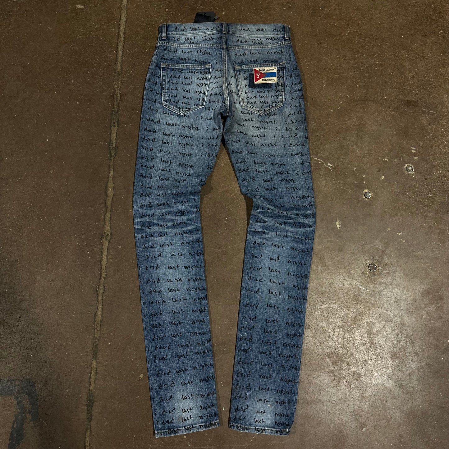 YSL IDIEDLASTNIGHT SCRIPT DENIM