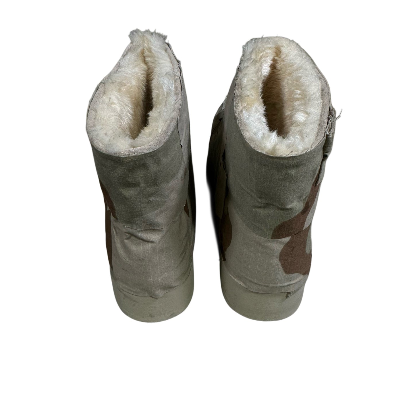 LIGHT CAMO PATCHWORK SLIP ON PLATFORM SHOES