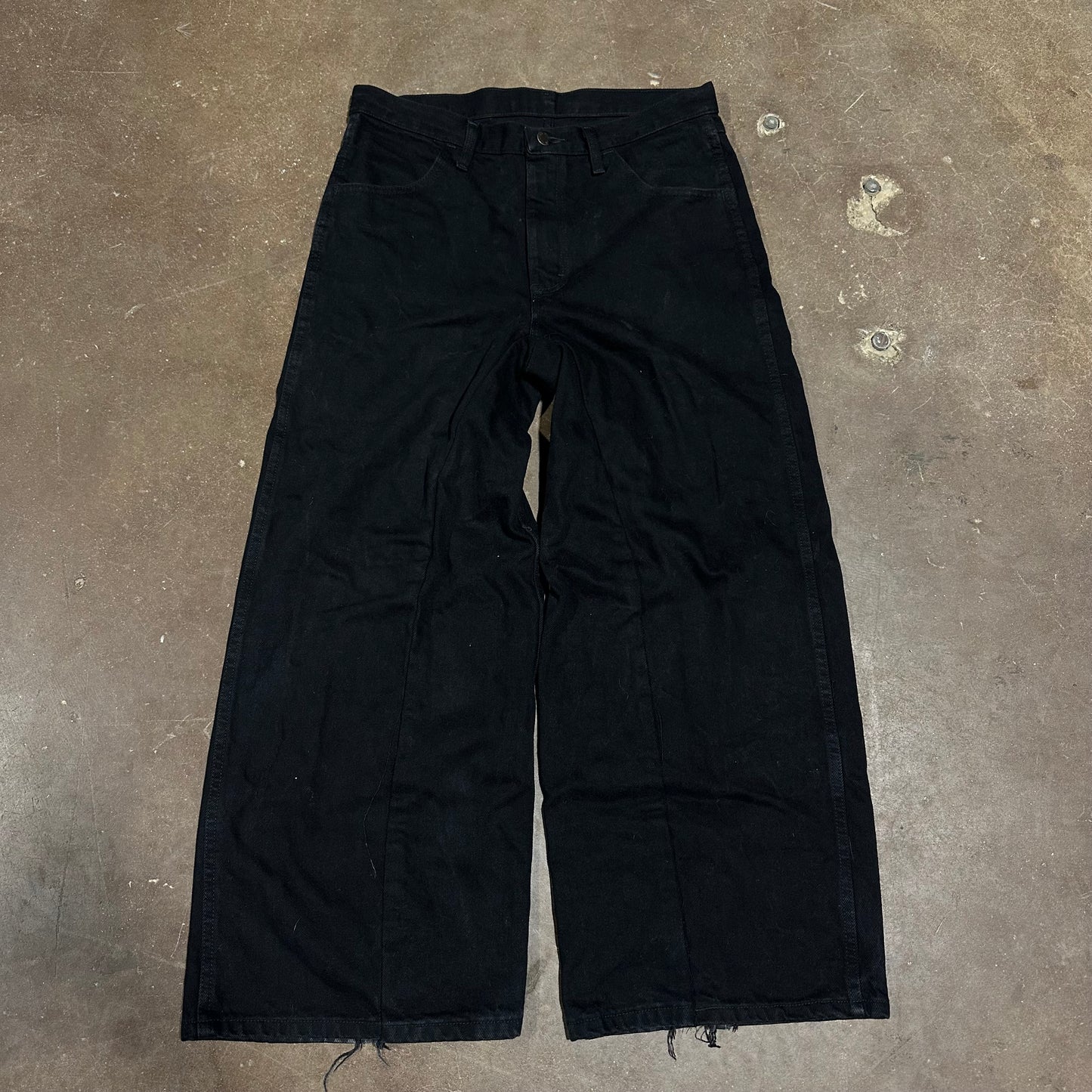 BLACK WIDE LEG BAGGY JEANS