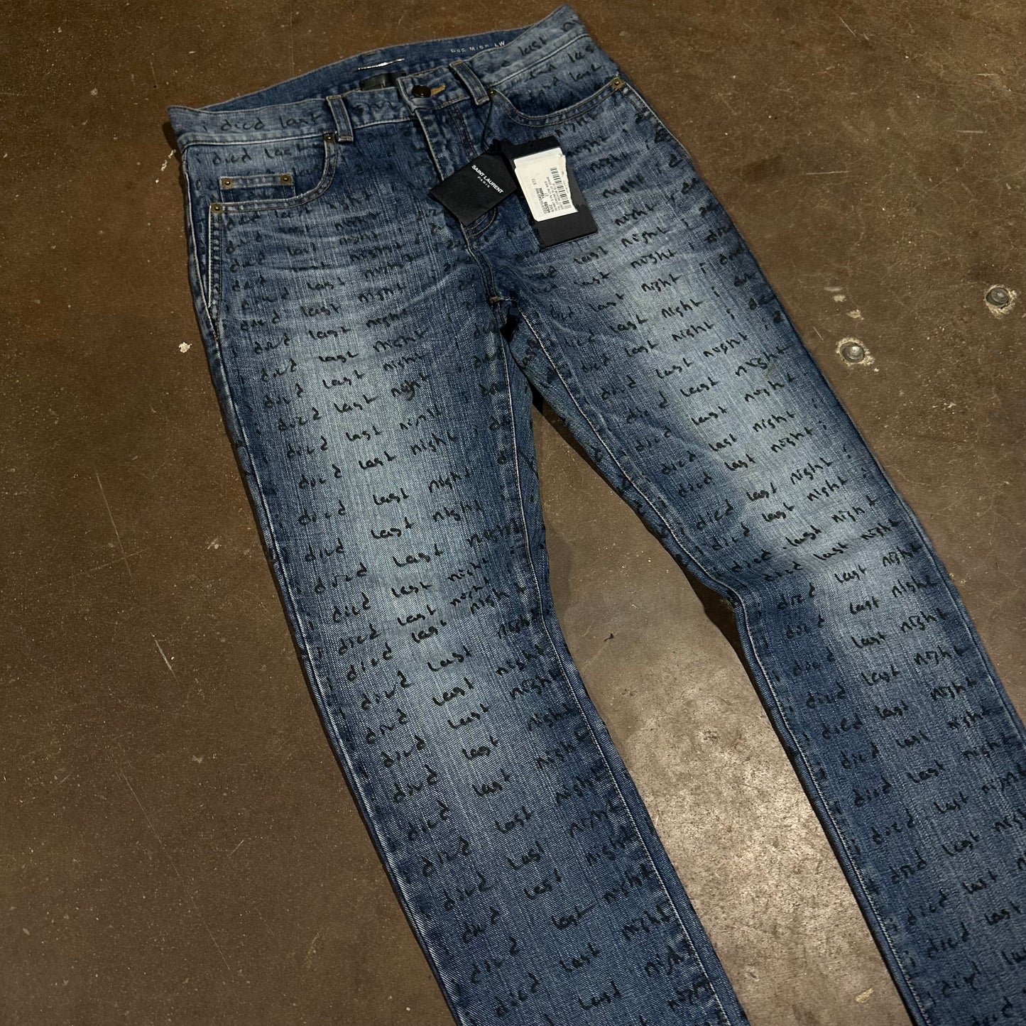 YSL IDIEDLASTNIGHT SCRIPT DENIM