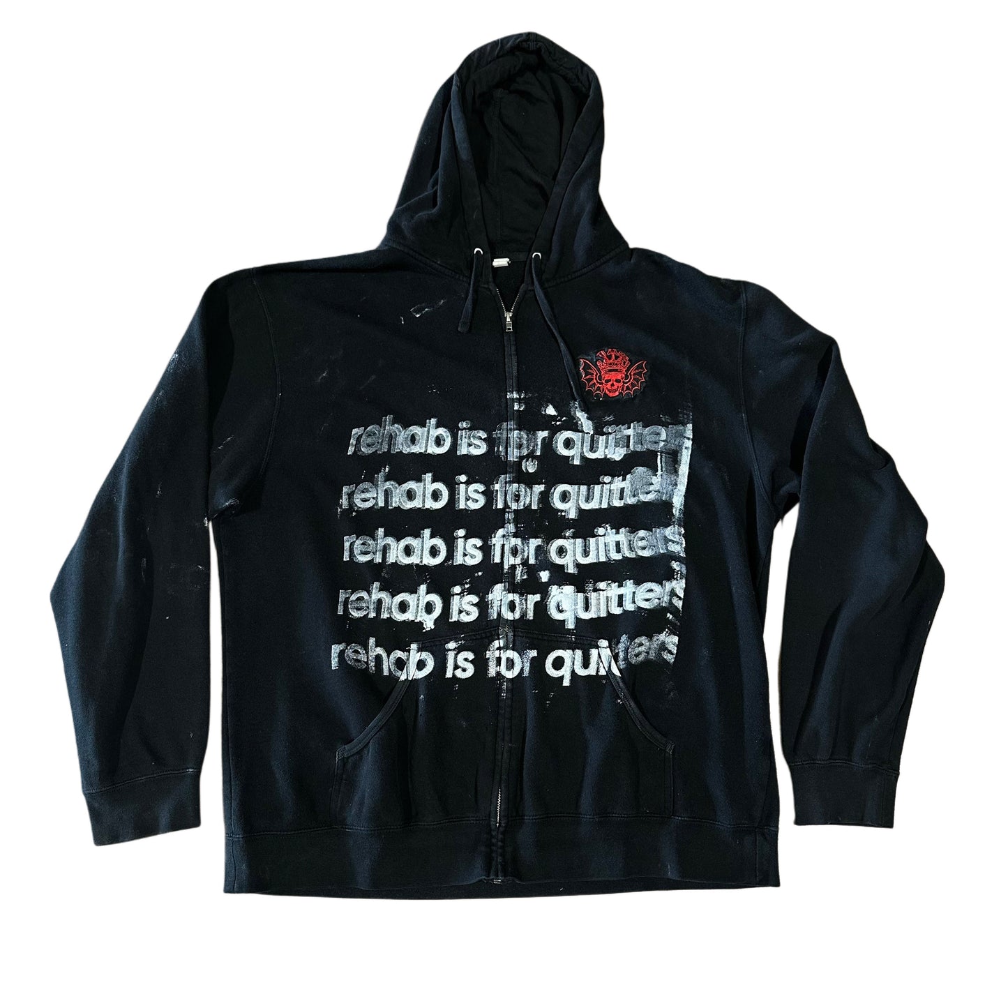 SKULL REHAB IS FOR QUITTERS ZIP UP