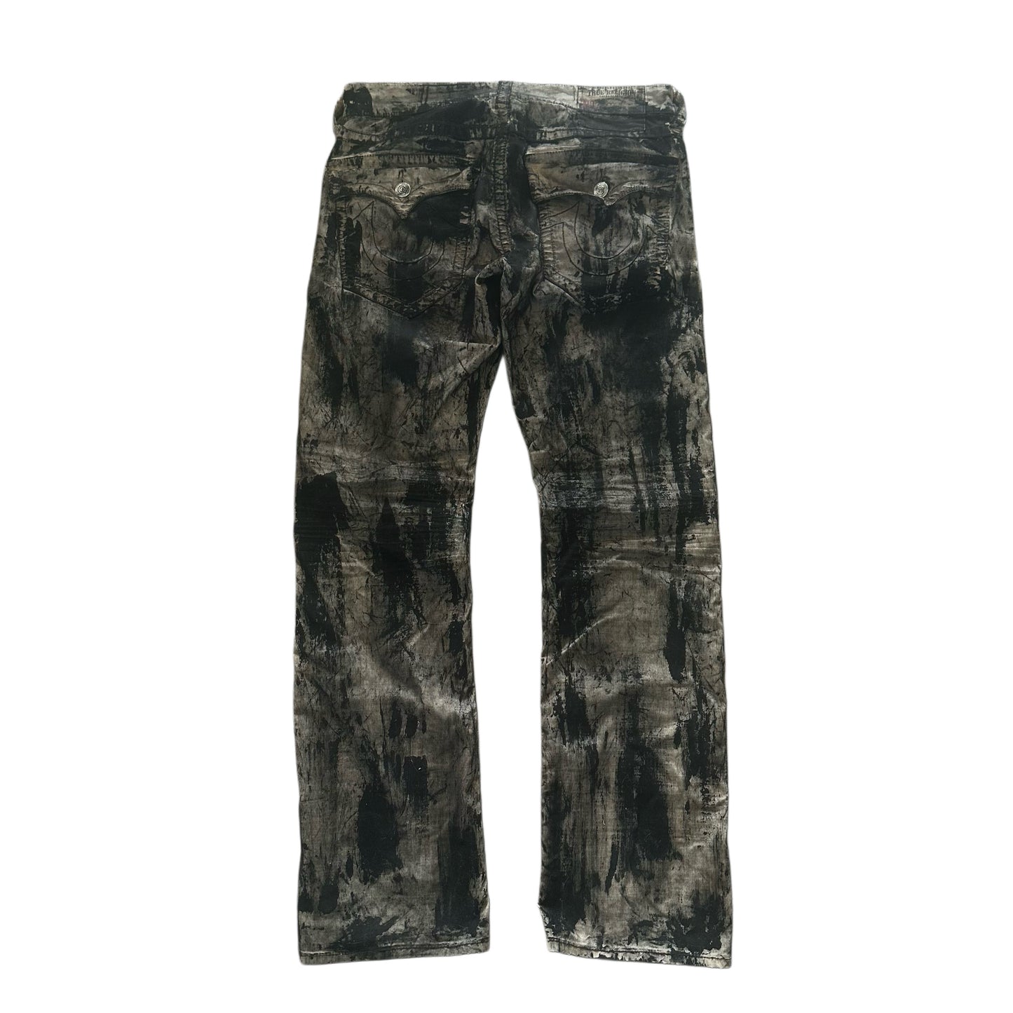 PAINTED TRUE RELIGION SLIM KAHKI PANTS