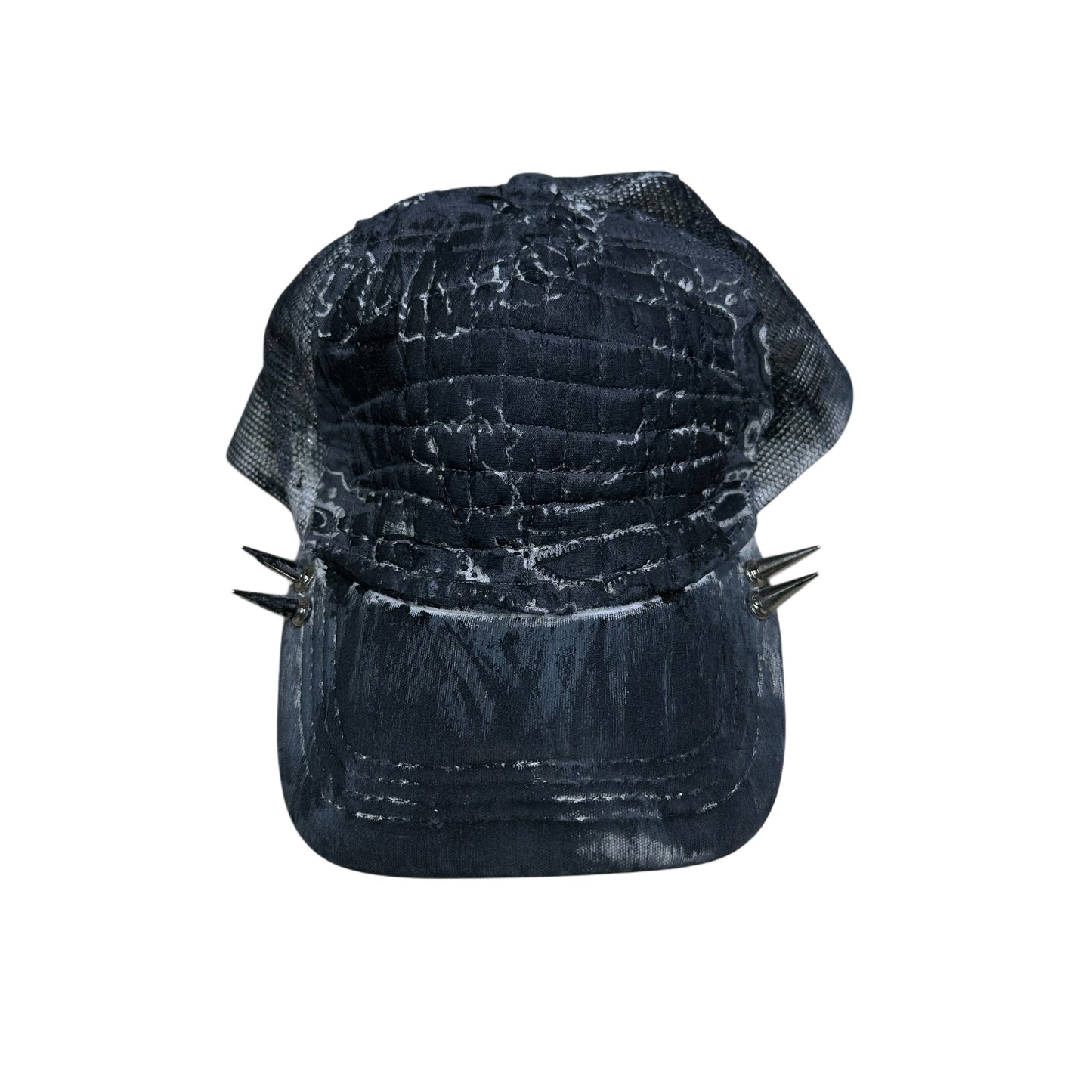 GREY BANDANNA PAINTED SPIKE TRUCKER HAT