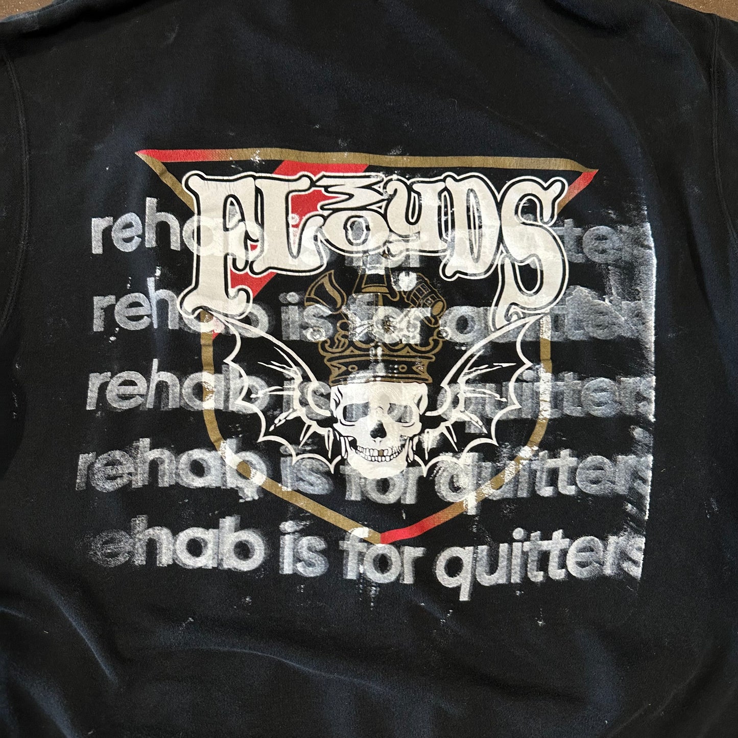 SKULL REHAB IS FOR QUITTERS ZIP UP