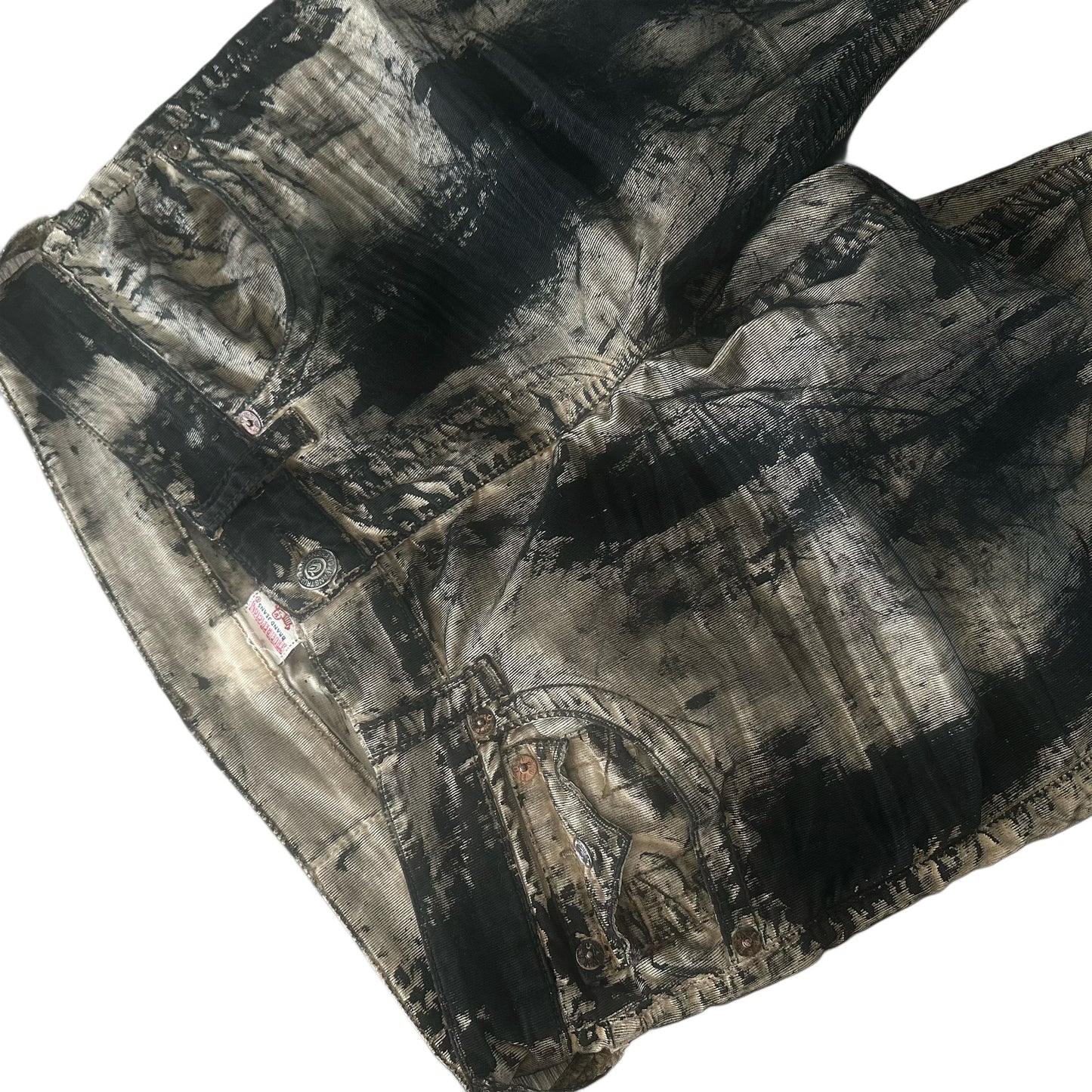PAINTED TRUE RELIGION SLIM KAHKI PANTS