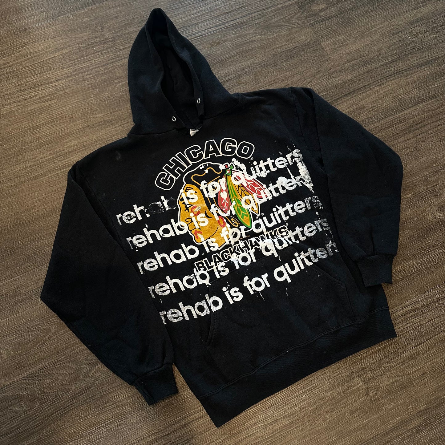 1989 CHICAGO REHAB IS FOR QUITTERS HOODIE