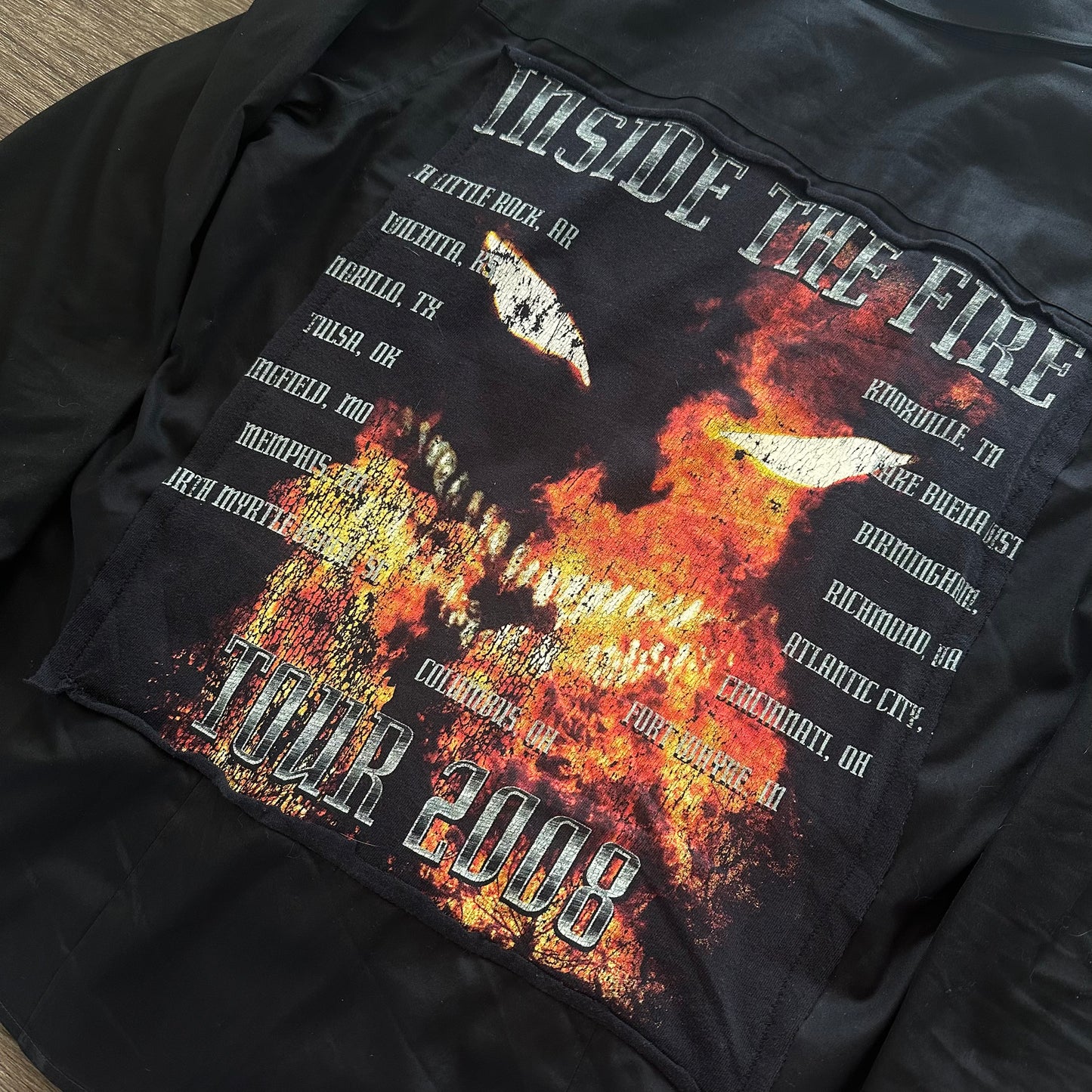 2008 DISTURBED PIERCED BUTTON UP