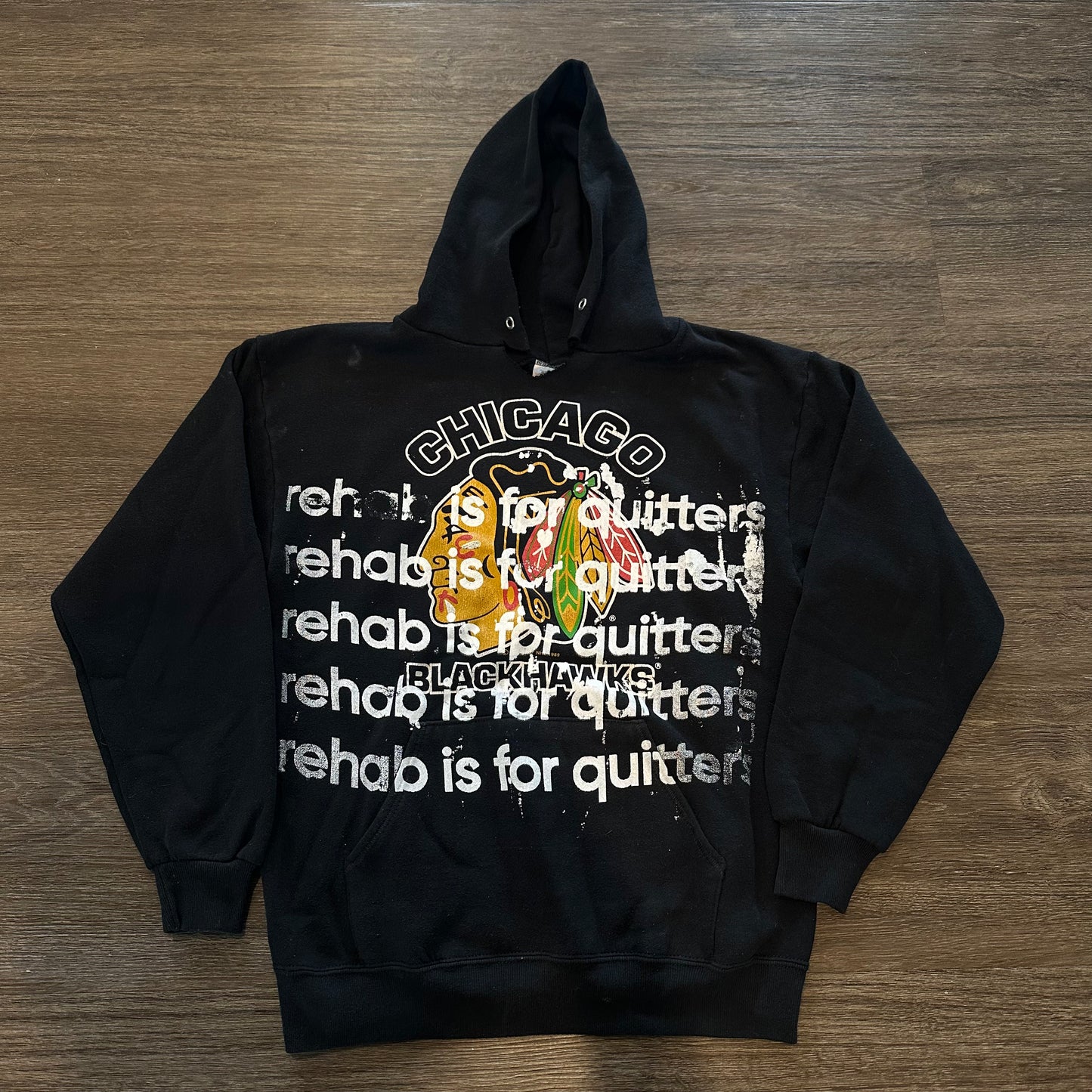 1989 CHICAGO REHAB IS FOR QUITTERS HOODIE