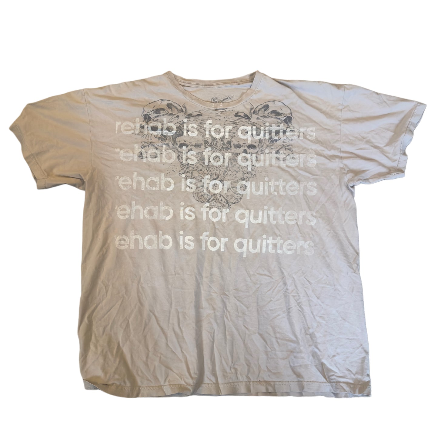 SKULL Y2K REHAB IS FOR QUITTERS TEE
