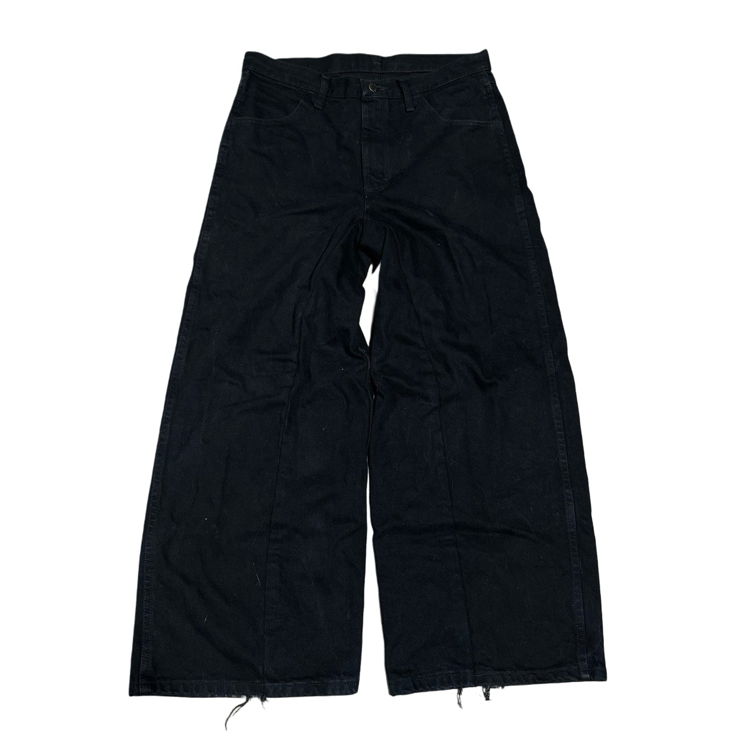 BLACK WIDE LEG BAGGY JEANS