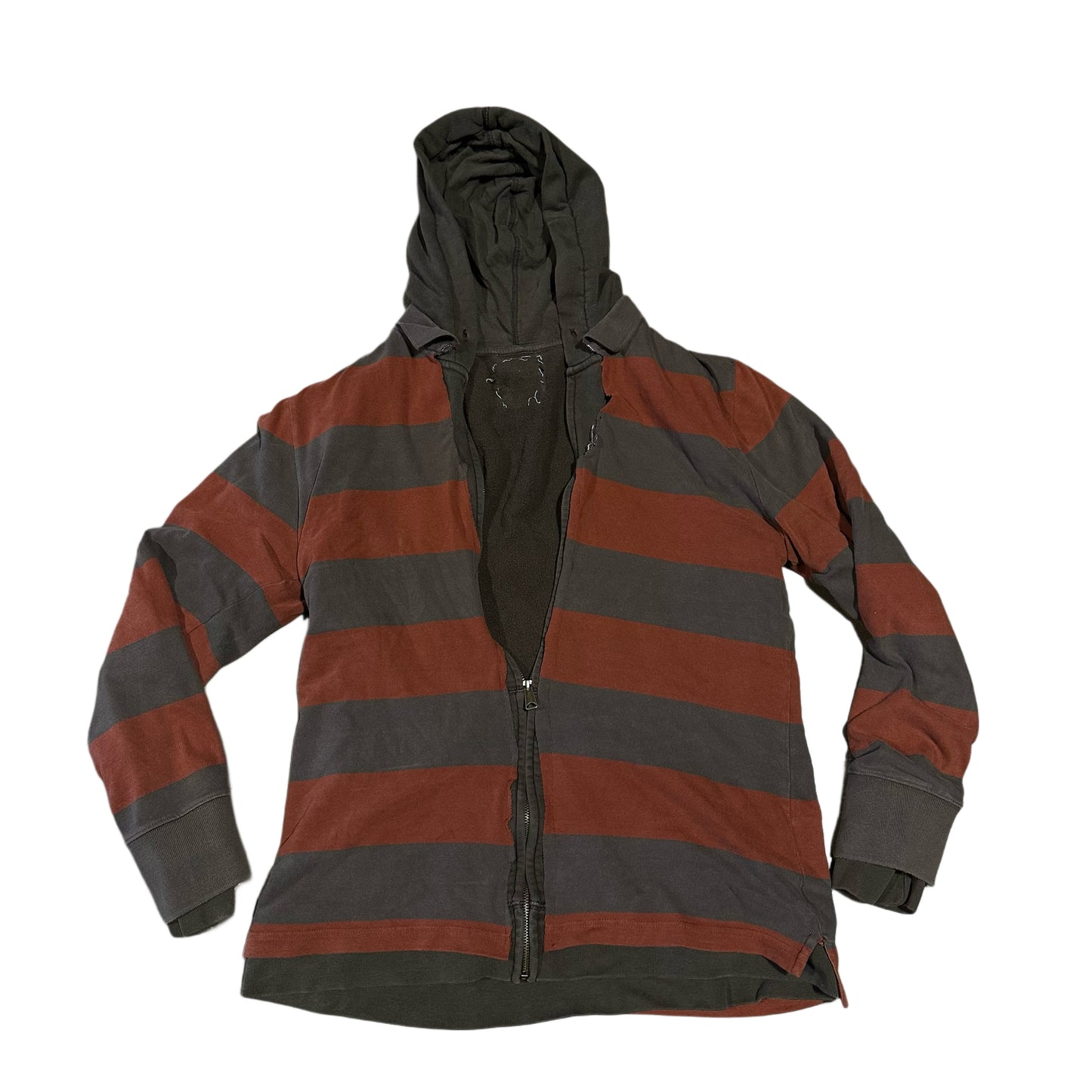DOUBLE LAYER BROWN POLO ZIP UP JACKET