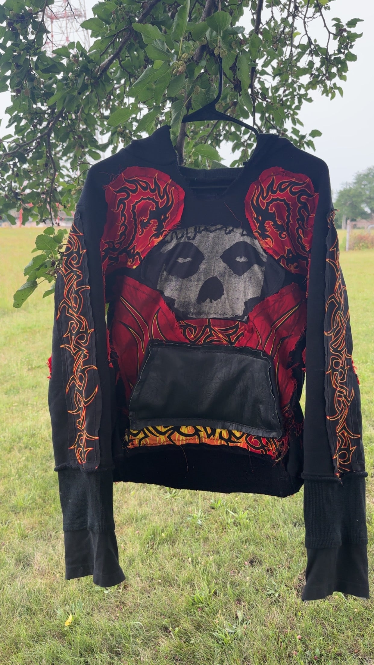 “RED” TRIBAL SKULL HOODIE