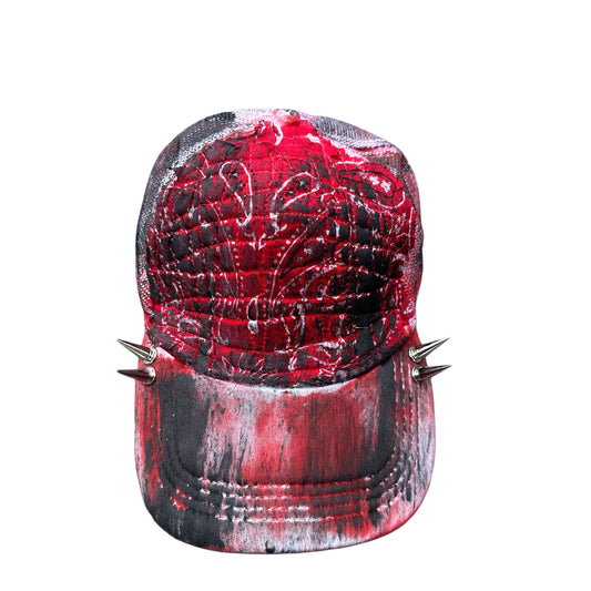 RED BANDANNA SPIKE HAT