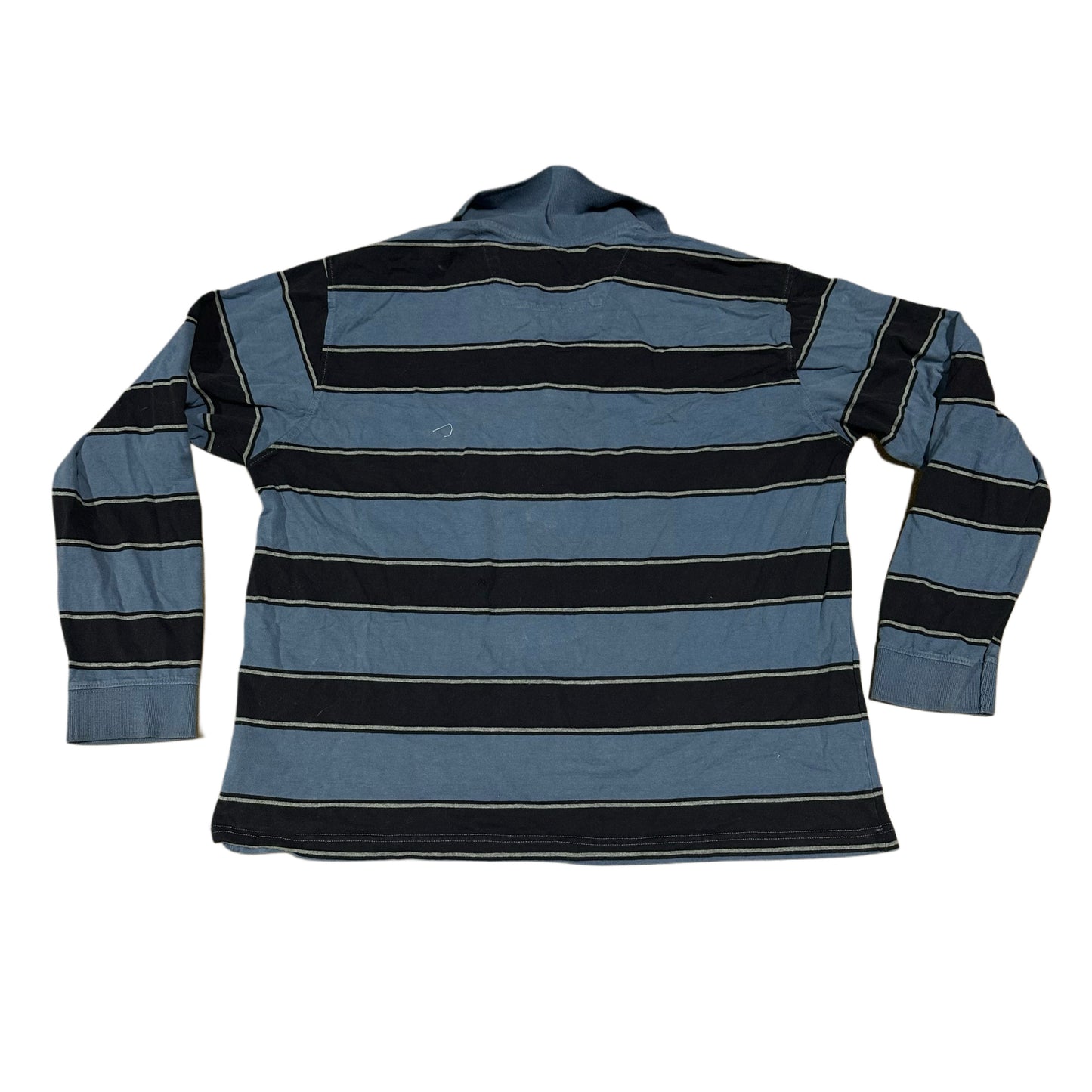 BLUE STRIPE LONG SLEEVE REHAB IS FOR QUITTERS POLO