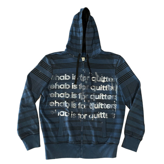 BLUE STRIPE REHAB IS FOR QUITTERS ZIP UP