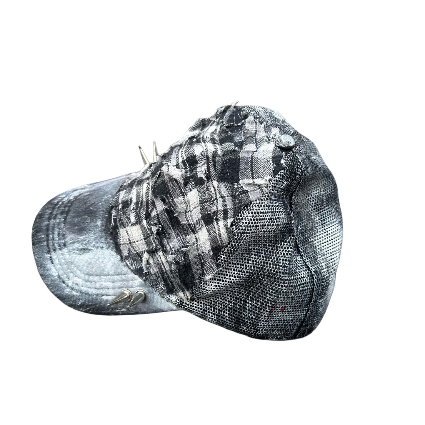 Black and white spike flannel hat