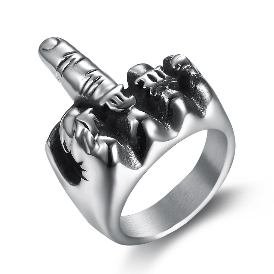 middle finger stainless steel ring 