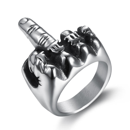 middle finger stainless steel ring 