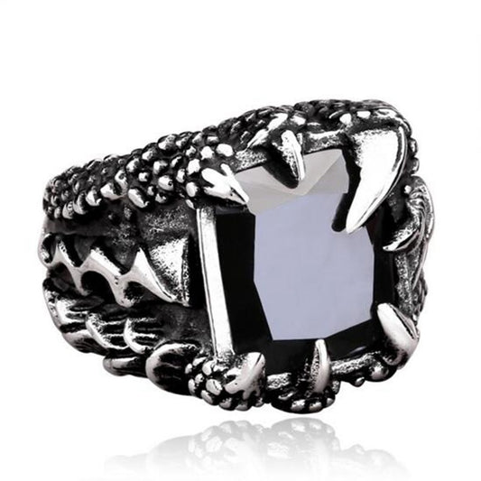 STAINLESS STEEL DRAGON CLAW PUNK GRUNGE RING