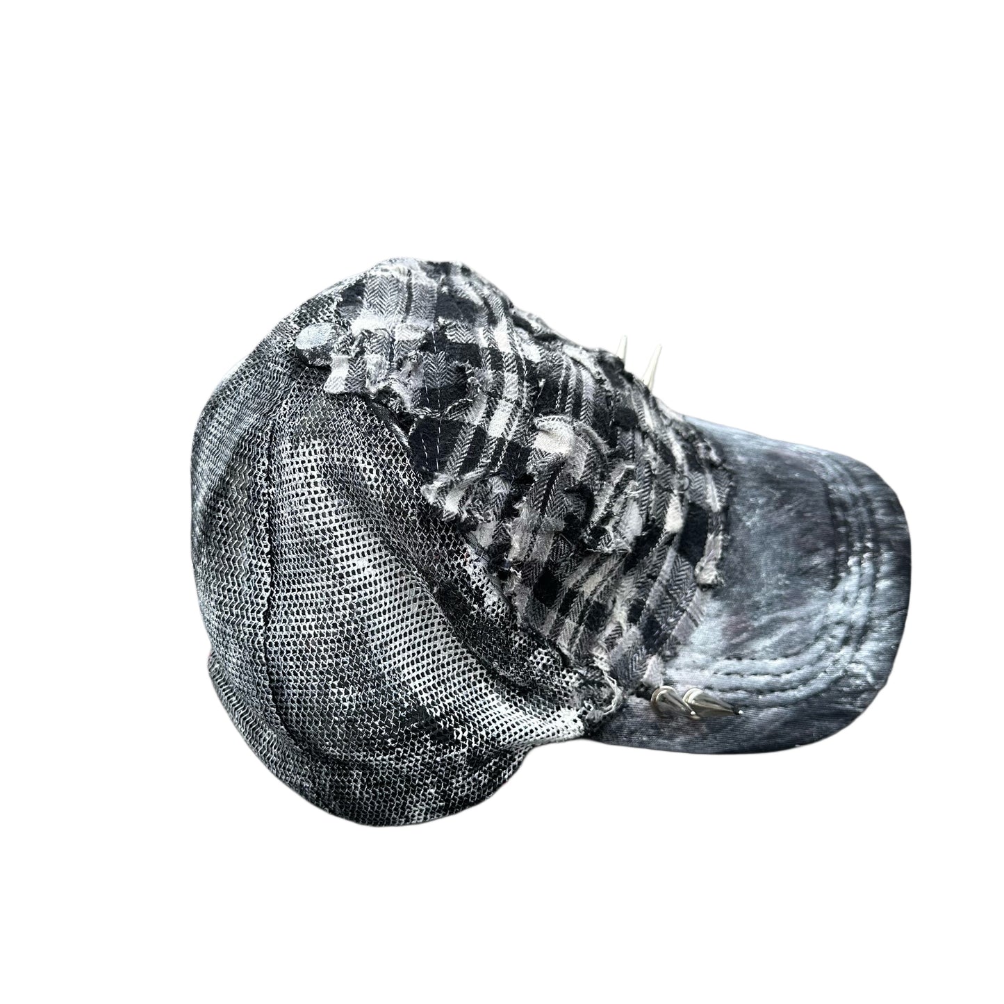 Black and white spike flannel hat