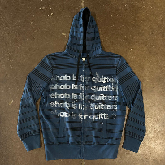 BLUE STRIPE REHAB IS FOR QUITTERS ZIP UP