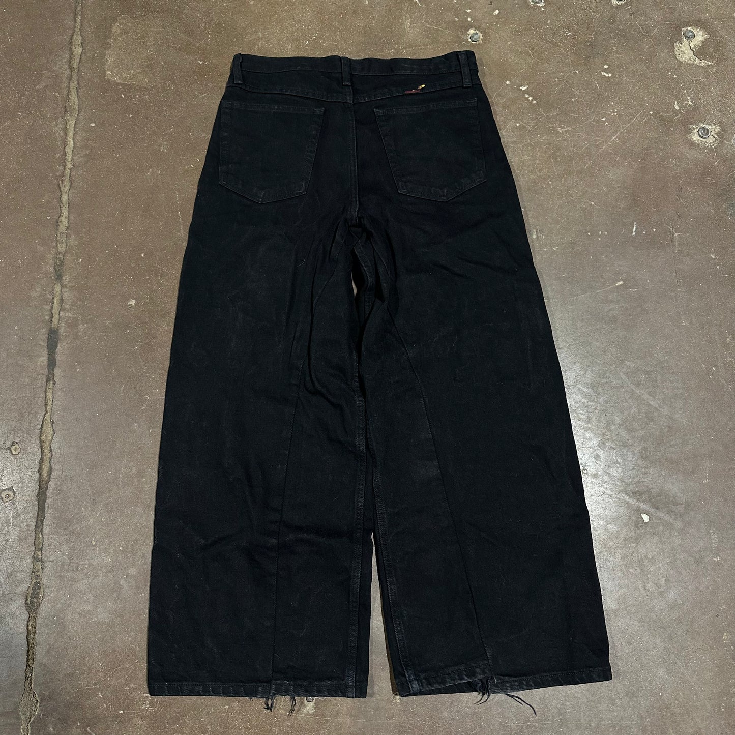 BLACK WIDE LEG BAGGY JEANS