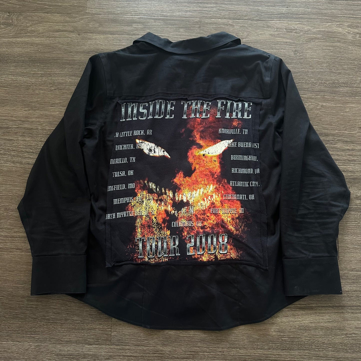 2008 DISTURBED PIERCED BUTTON UP