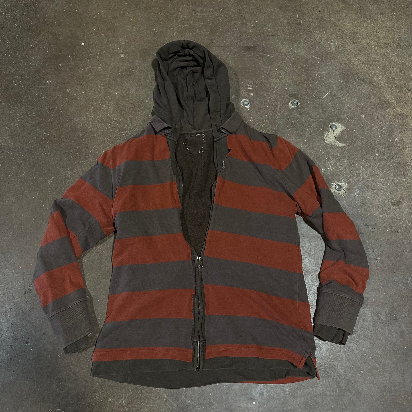 DOUBLE LAYER BROWN POLO ZIP UP JACKET