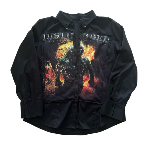 2008 DISTURBED PIERCED BUTTON UP