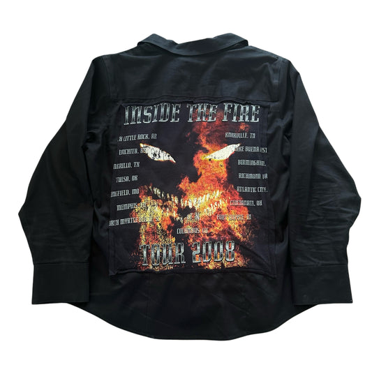 2008 DISTURBED PIERCED BUTTON UP