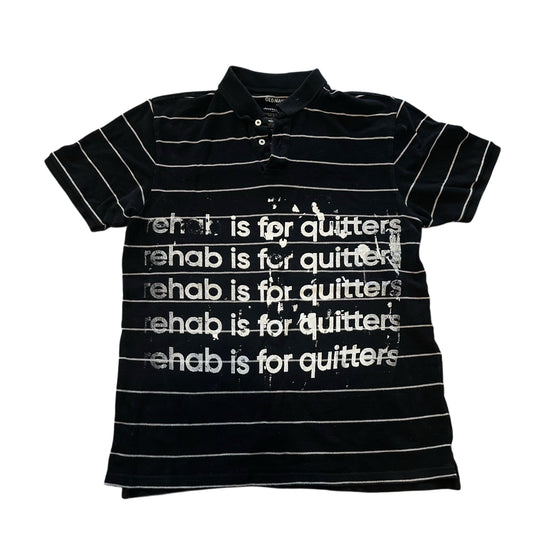 BLACK AND WHITE REHAB IS FOR QUITTERS POLO