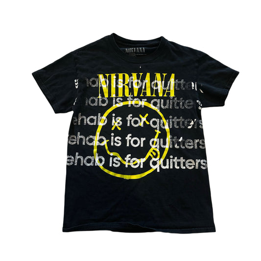 NIRVANA REHAB IS FOR QUITTERS SMILE FACE TEE