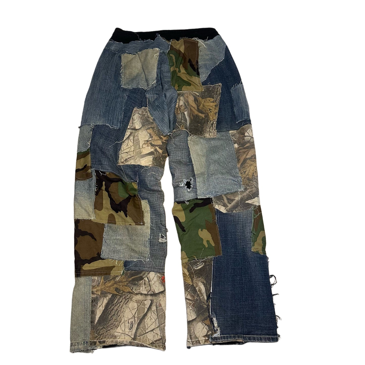 CAMO/DENIM SWEATPANTS