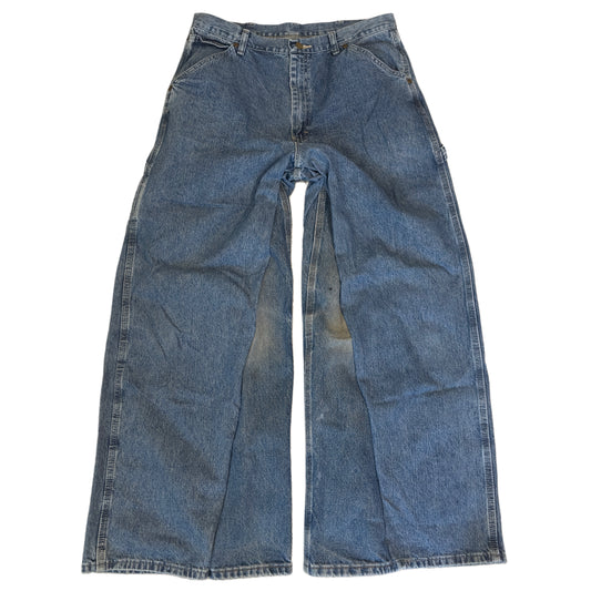 SUPER BAGGY FLARED BLUE CARPENTER JEANS