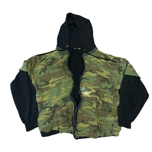 CAMO SHORT SLEEVE ZIP UP JACKET